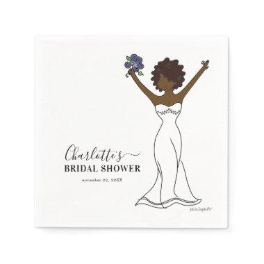 Customizable Avatar Bridal Shower | Curly Hair Napkins