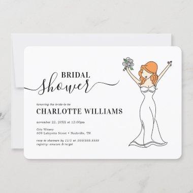 Customizable Avatar Bridal Shower | Long Hair Invitations
