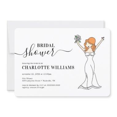 Customizable Avatar Bridal Shower | Long Hair Invitations