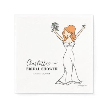 Customizable Avatar Bridal Shower | Long Hair Napkins