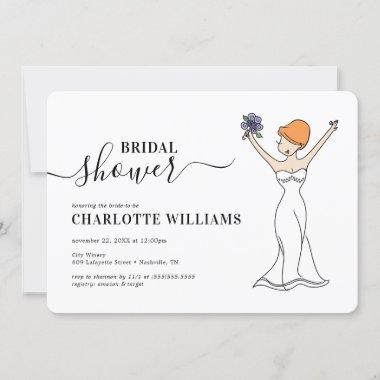 Customizable Avatar Bridal Shower | Short Hair Invitations