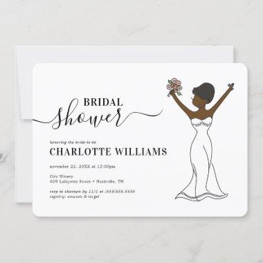 Customizable Avatar Bridal Shower | Short Hair Invitations