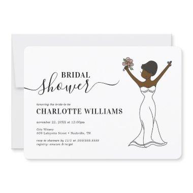 Customizable Avatar Bridal Shower | Short Hair Invitations