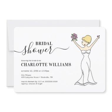 Customizable Avatar Bridal Shower | Short Hair Invitations