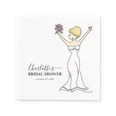 Customizable Avatar Bridal Shower | Short Hair Napkins