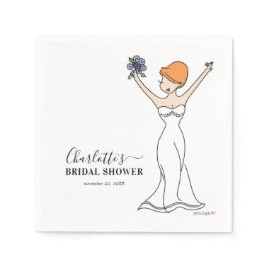 Customizable Avatar Bridal Shower | Short Hair Napkins