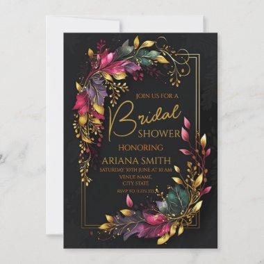 Customizable Black Bridal Shower Invitations