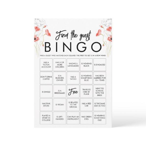 Customizable Elegant Wildflower Bingo Game