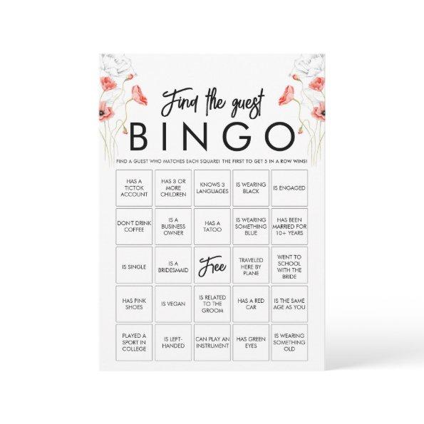 Customizable Elegant Wildflower Bingo Game Invitations