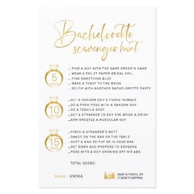 Customizable Faux Gold Bachelorette Scavenger