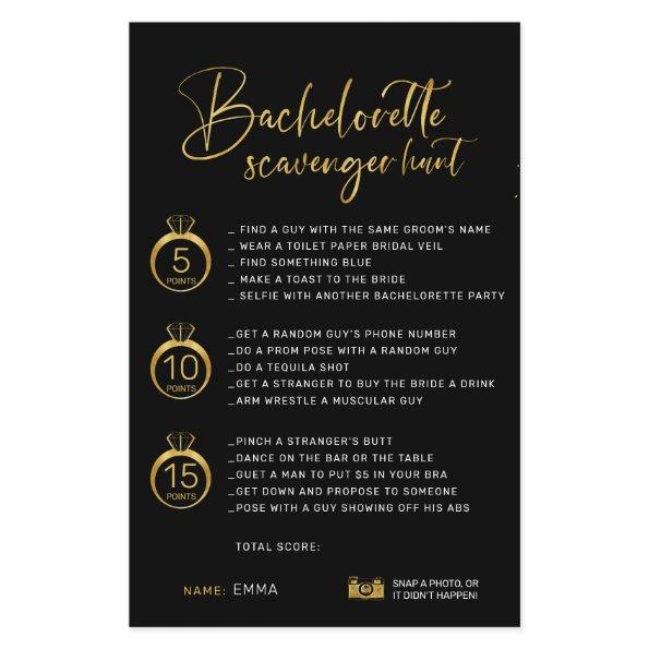 Customizable Faux Gold Black Bachelorette Hunt