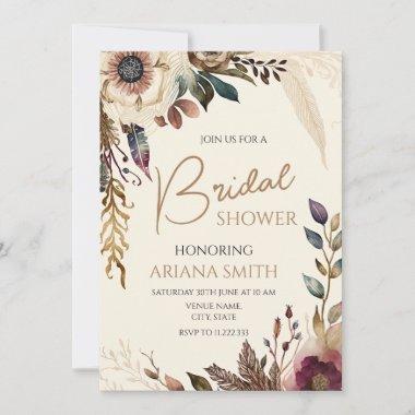 Customizable Floral Bridal Shower Invitations