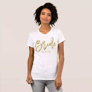 Customizable Gold Foil Effect Bride Shirts