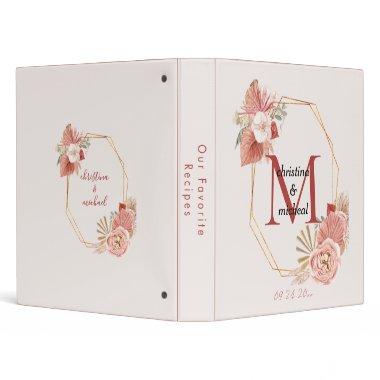 Customizable Monogram Boho Floral Iv ory 3 Ring Bi 3 Ring Binder