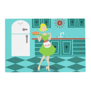 Customizable Retro Kitchen Laminated Placemat