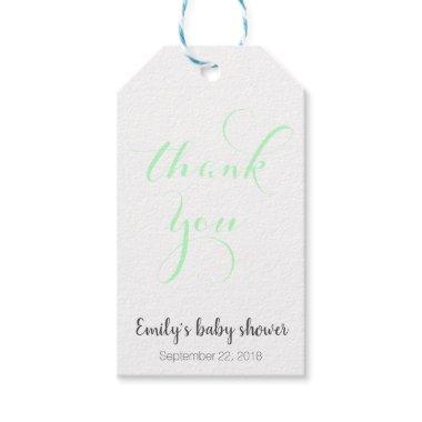 Customizable thank you favor tags, mint gift tags