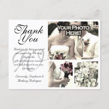 Customizable White Wedding Thank You Invitations 3 Photos