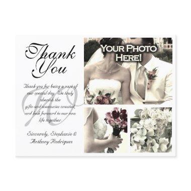 Customizable White Wedding Thank You Invitations 3 Photos