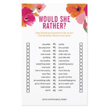 Customizable 'Would She Rather'  Game