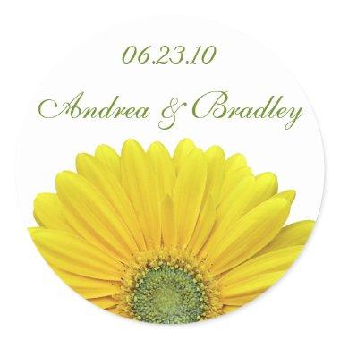 Customizable Yellow Gerbera Daisy Monogram Sticker