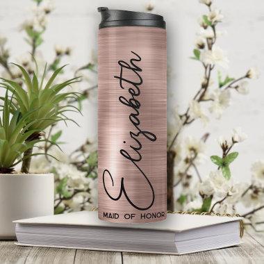 Customized Bridesmaid Gifts Rose Gold Bride Squad Thermal Tumbler