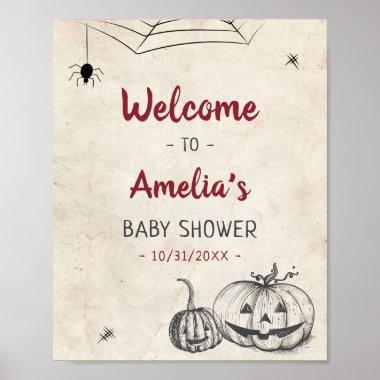 Customized Hallowen Baby Shower Door Wall Welcome Poster