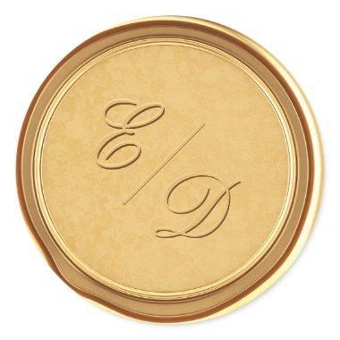 Customized Monogram Faux Gold Wax Envelope Seal