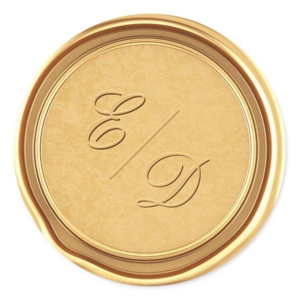 Customized Monogram Faux Gold Wax Envelope Seal