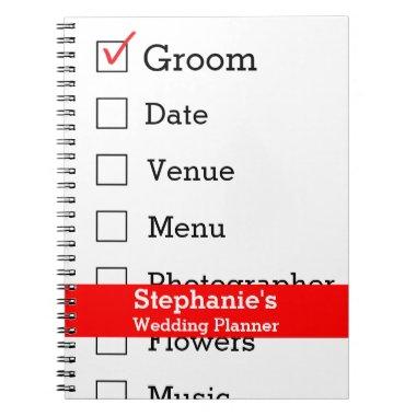 Customized Wedding Planner Checklist Notebook