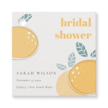 Cute Abstract Lemon Fruity Bold Bridal Shower Favor Tags