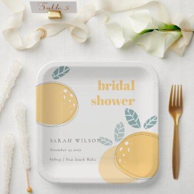 Cute Abstract Lemon Fruity Bold  Paper Plates