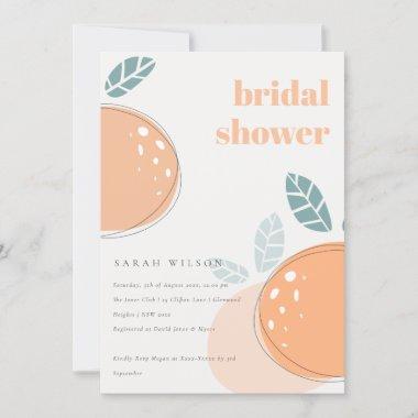 Cute Abstract Orange Fruity Bold Bridal Shower Invitations