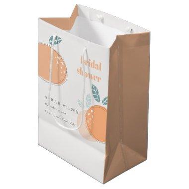 Cute Abstract Orange Fruity Bold Bridal Shower Medium Gift Bag