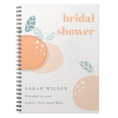 Cute Abstract Orange Fruity Bold Bridal Shower Notebook