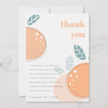 Cute Abstract Orange Fruity Bold Bridal Shower Thank You Invitations