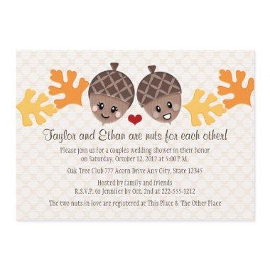 Cute and Funny Acorn Couples Wedding Shower Invitations