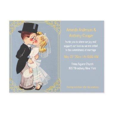 Cute and funny cartoon wedding template