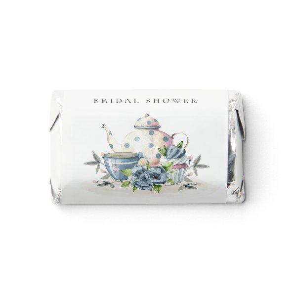Cute Aqua Blue Floral Teapot Cups Bridal Shower Hershey's Miniatures
