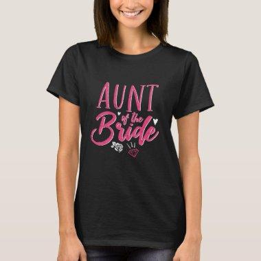 Cute Aunt of The Bride Pink Calligraphy Script T-Shirt