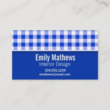 Cute Blue Gingham; Checkered Business Invitations