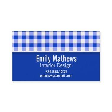 Cute Blue Gingham; Checkered Business Invitations