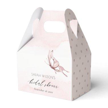 CUTE BLUSH WATERCOLOR BUTTERFLY BRIDAL SHOWER FAVOR BOXES