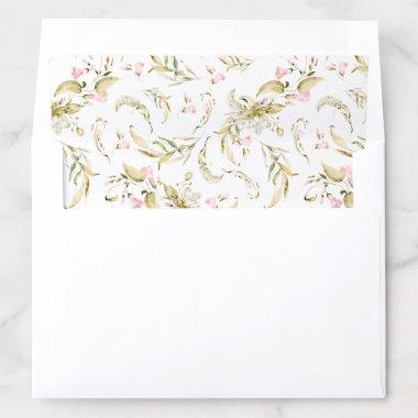 Cute Blush Watercolor Floral  Envelope Liner