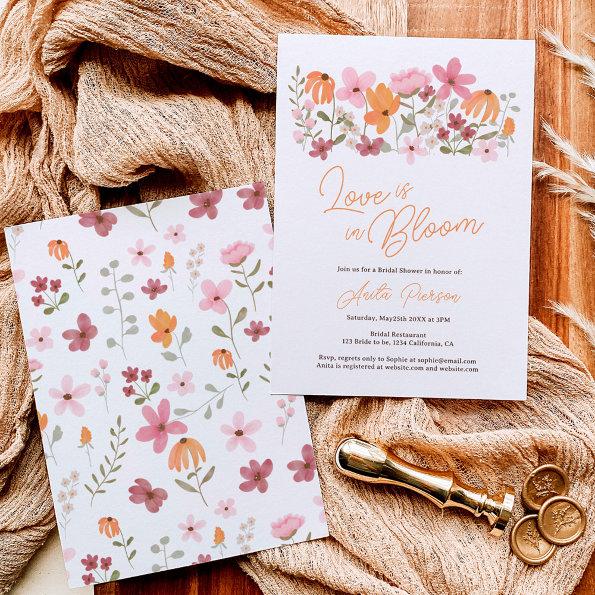 Cute boho meadow little wildflower bridal shower Invitations