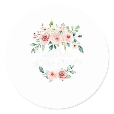 Cute Bridal Shower Wedding Flower Design Mother of Classic Round Sticker