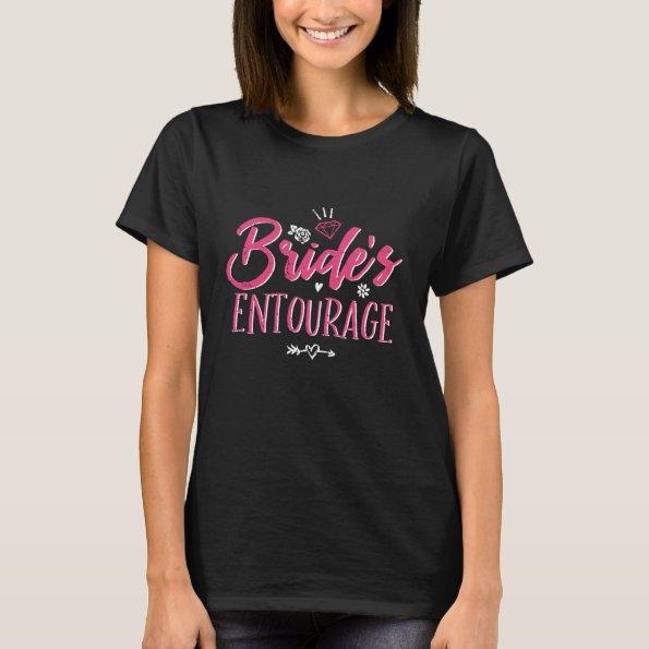 Cute Bride's Entourage Pink Calligraphy Script T-Shirt