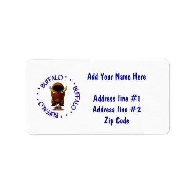 Cute Buffalo with Beef on Weck and Buffalo Wings Label