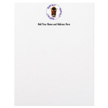 Cute Buffalo with Beef on Weck and Buffalo Wings Letterhead