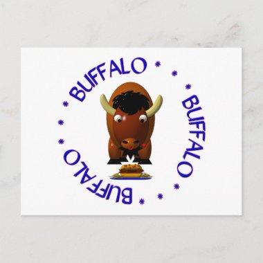 Cute Buffalo with Beef on Weck and Buffalo Wings PostInvitations