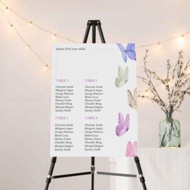 Cute Butterflies Bridal Shower Seating Chart Foam Board